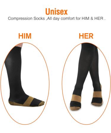 2 Pairs Copper Infused Anti-Fatigue Compression Unisex Flight Travel Socks Anti Swelling DVT Support *UK Stock* (Small/Medium) 2 Pairs (S / M) Black - Buy Online on GoSupps.com