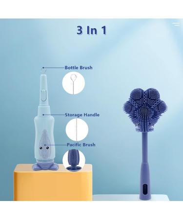 3-in-1 Red Baby Bottle Cleaning Brush Kit - For Bottles, Nipples, and More - Buy Online on GoSupps.com