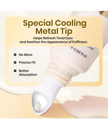 Beetles Caffeine Eye Cream with Retinol, Blur & Glow Under Eye Cream for Dark Circles & Puffiness, Help Improve the Look of Fine Lines, Brighten Eyes Care with Cooling Metal Tip, 0.68 fl oz (20 ml) - Buy Online on GoSupps.com