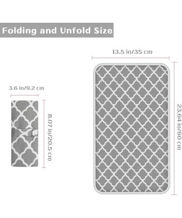 Portable Changing Mat | Baby Foldable Travel Pad 60cm x 35cm | Waterproof Nappy Change Mat for Home & Travel - Grey - Buy Online on GoSupps.com