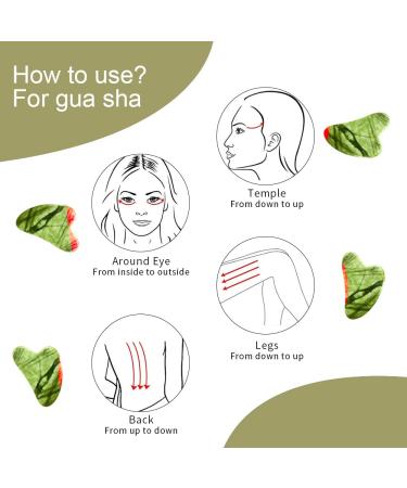 TIGERSTAR Gua Sha Facial Tool - Nature Jade Rose Quartz Massage Tool for Jawline, Double Chin, Wrinkles & Pain Relief (Green) - Buy Online on GoSupps.com