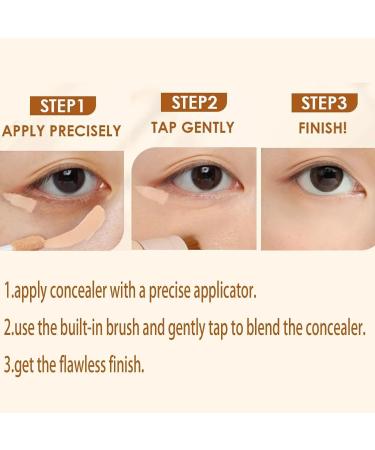 2 in 1 Anti-Wrinkle Foundation Matte Liquid Concealer with Built-in Brush Long-Lasting Waterproof Concealer Makeup for Face for Coverage (03# One Size) - Buy Online on GoSupps.com