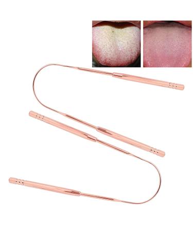 Stainless Steel Tongue Scraper for Adults - U Shape Tongue Cleaner Reduces Bad Breath | Rose Gold 2 Pack - Oral Care Hygiene - Buy Online on GoSupps.com