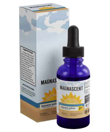 MAGNASCENT Nascent Iodine Liquid Supplement 2% Concentrated Iodine Solution Drops - Helps Promote Energy Levels & Supports Healthy Metabolism Non GMO Gluten-Free Vegan- 1 oz (30 ml)
