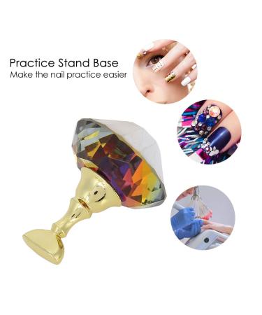 Buy Nail Tip Holder Stand - Crystal Base DIY Nail Art Display | Colorful Magnetic Fake Nail Practice for Salon Manicure - Buy Online on GoSupps.com