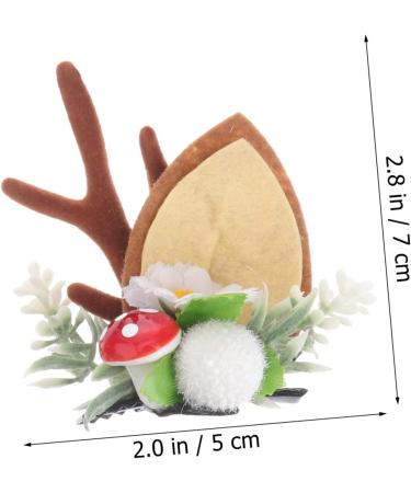 FRCOLOR 1Pair cat ears antler hair clip christmas antler hair clip reindeer antlers hair clips Christmas Hair Clips for girls antler headband Flocked antlers child alligator clip fresh - Buy Online on GoSupps.com