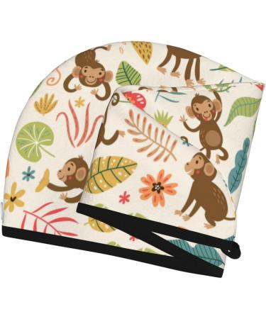 Monkeys in The Jungle Microfiber Hair Towel - Soft Super Absorbent Quick Dry Wrap for Long Curly & Thick Hair - Coral Velvet | Best Hair Care for Women - Buy Online on GoSupps.com