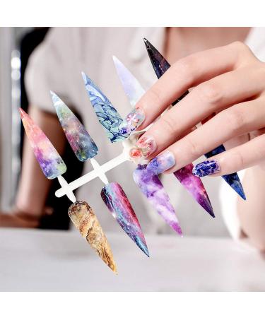 Kalolary 20 Color Starry Sky Nail Foil Set with Nail Glue - Holographic Transfer Stickers for DIY Nail Art at Home or Salon - Buy Online on GoSupps.com