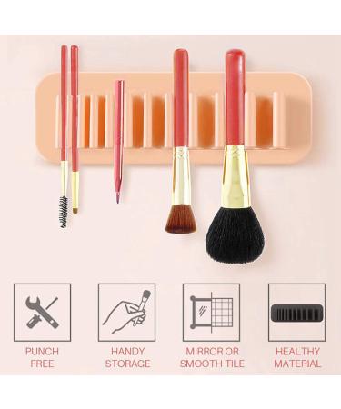 Silicone Makeup Brush Drying Rack | Wall-Mounted Storage Holder for Brushes & Toothbrushes - Pink - Buy Online on GoSupps.com
