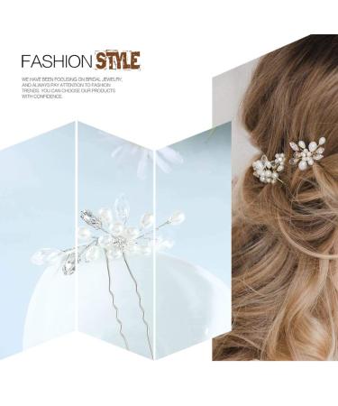 Edary Wedding Hair Accessories - Pearl & Crystal Bride Hair Clips (Set of 3) for Women & Girls - Buy Online on GoSupps.com