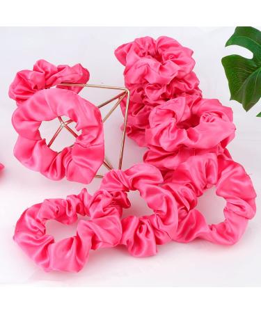 16 Pack Hot Pink Satin Scrunchies - Bridesmaid Proposal and Bachelorette Party Favors - Buy Online on GoSupps.com