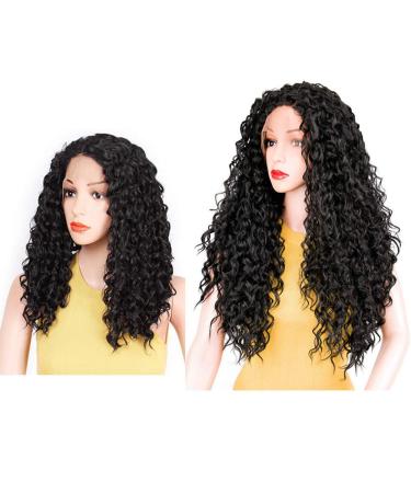 HBINGBING 26 Long Curly Black Synthetic Lace Front Wig - Baby Hair & Braided Styles for African American Women - 16 Inch #1 - Buy Online on GoSupps.com