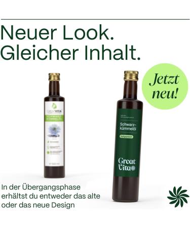  GREAT VITA GreatVita Black Seed Oil 500ml - 100% Pure Cold Pressed Filtered Versatile for Cooking & Skincare No Additives Print May Vary - Buy Online on GoSupps.com