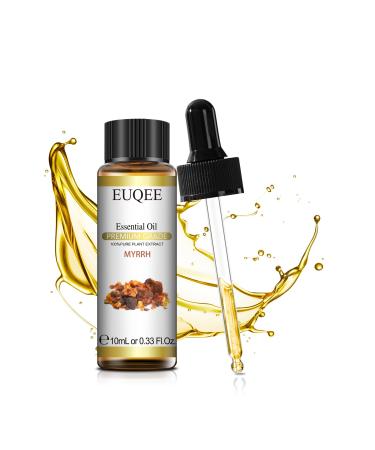 EUQEE Myrrh Essential Oil 10ml Pure Natural Myrrh Oils Aromatherapy Essential Oils for Diffusers for Home Relax Candle Making Myrrh 10.00 ml (Pack of 1)