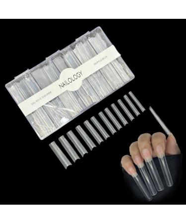 Clear Square Nail Tips by Nailology  Extra Long Acrylic No C Curve False Nails  Fake Nail Extension Tips  360 Pieces