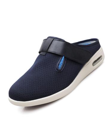 Mens Width Shoes Slippers Stylish Diabetic Shoes with Adjustable Closure for Edema Plantar Fasciitis Swollen Feet Diabetic Non-Slip Sneakers Sandals Slip On Walking Shoes 7 Dark Blue