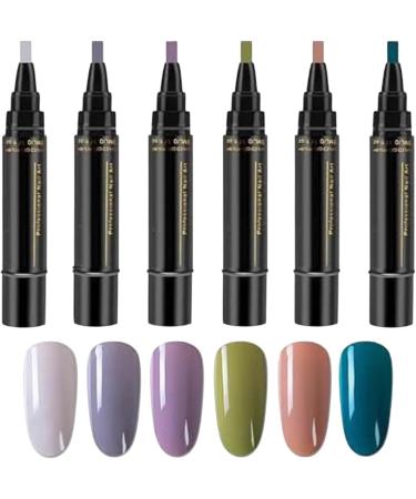 Generisch Set of 6 gel nail pens - Quick drying - 6 colors - No UV nail polish accessories - For professional manicures - Buy Online on GoSupps.com