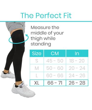 Vive Full Leg Compression Sleeves | Knee Calf & Thigh Support for Men & Women - Ideal for Basketball Football & Running - Medium Size for Shin Splints Relief - Buy Online on GoSupps.com