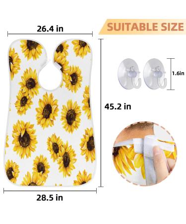 Shop Sunflower Paint Beard Bib Apron for Men - Non-Stick Waterproof Hair Catcher & Grooming Cape with Suction Cups | Perfect Gift for Men - Buy Online on GoSupps.com