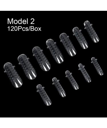 Alexnailart 12 Sizes 120pcs Transparent Nail Tips - Clear Artificial Fingernails with Box | International Shipping - Buy Online on GoSupps.com