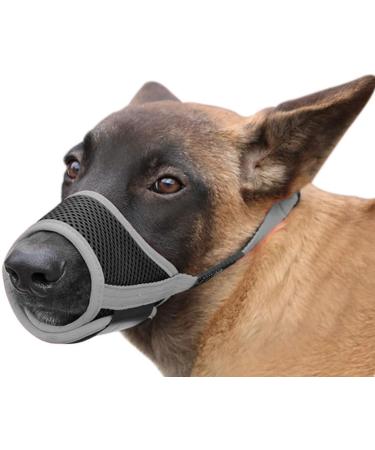 Heele Adjustable Nylon Muzzle for Dogs - Breathable Safe Anti-Biting Chewing & Barking - Small to Medium (M Gray) - Buy Online on GoSupps.com
