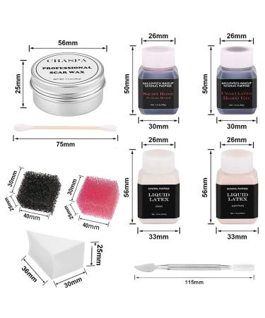 Halloween Special Effects Makeup Kit - Liquid Latex, Scar Wax, Fake Blood & Tools - Buy Online on GoSupps.com