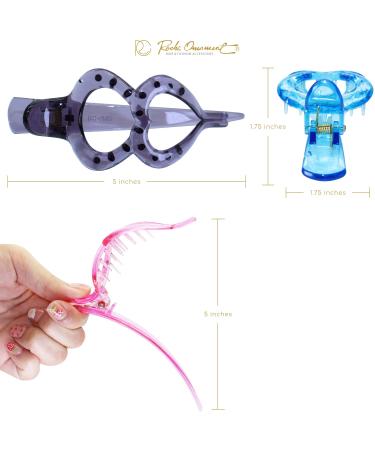 RC Roche Ornament 6 Pcs French Concord Double Eyelet Barrette - No Slip Strong Grip Hair Clips Pins for Women and Girls - Large Transparent Multicolor - Pack of 6 - Buy Online on GoSupps.com