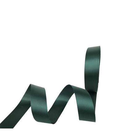 QIANF 1 Inch Wide Double Face Satin Ribbon No Fading Woven Ribbon - 25 Yard (593-Dark Green) 1-25Yard 593-Dark Green