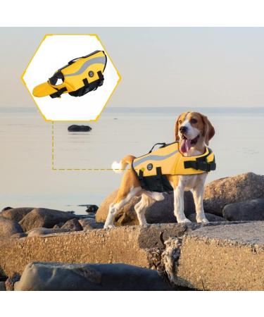 Emust Large Dog Swimming Vest - Ripstop Flotation Suit with Double Rescue Handles - XXL Yellow - Perfect for Pool & Water Adventures - Buy Online on GoSupps.com