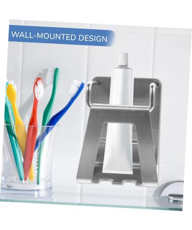 Cabilock 4-Piece Stainless Steel Toothbrush & Make-Up Brush Holder Set - Nail-Free Bathroom Organizers with Drainage | Silver - X7.2x5.5cm - Buy Online on GoSupps.com