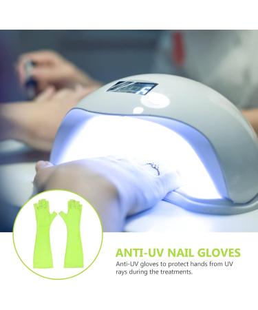 FOMIYES 1 Pair Nail Gloves Nails Uv Shield Glove Fingerless Mittens Shield Gloves Uv Protection Gloves Fingerless Uv Sun Gloves Anti-uv Gloves Manicure Polyester Mj03 Long Glove Green - Buy Online on GoSupps.com