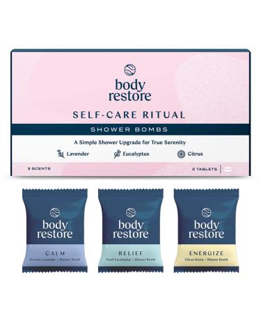 Shower Steamers Aromatherapy - Mothers Day Gifts Relaxation Birthday Gifts for Women and Men Stress Relief and Luxury Self Care Gifts for Mom Shower Bath Bombs - BodyRestore 3 Packs Sampler Box