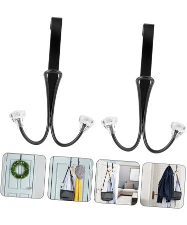 GRIRIW 2pcs Hangers Wall Mounted Clothes Hanger Towel Hook Over The Door Hanger Bedroom Hook Hat Lip Gloss Black 17.00X9.00X8.00CM - Buy Online on GoSupps.com