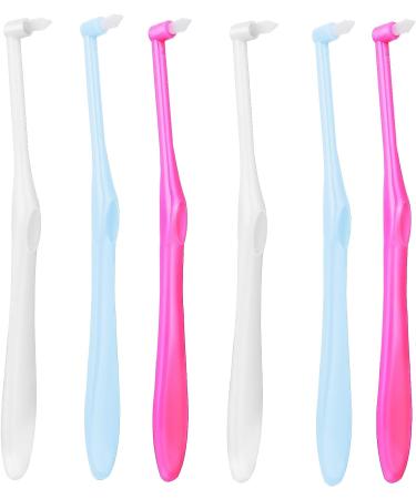 Sibba 6 Pack Tufted Brush - Soft Dental Orthodontic Toothbrush Set for Detail Cleaning - Compact Interdental Interspace Brush - Multicolor - Buy Online on GoSupps.com