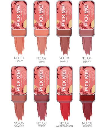 twcrvil Matte Blush Long Lasting Make Up Cheek 3 in 1 Blusher Eyeshadow Lipstick Portable Cosmetic Accessories Ladies Girls Type 5 - Buy Online on GoSupps.com