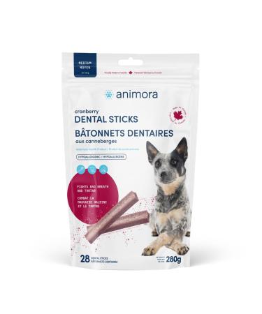 Animora Cranberry Dental Sticks (28) - Medium - Improves Oral Health Fights Bad Breath Tartar and Dental Plaque Buildup 10 gram (Pack of 28)