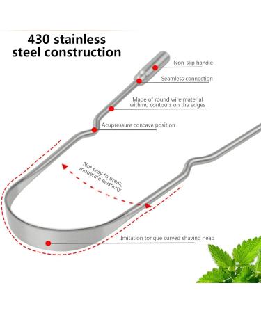 Buy Tebinzi Stainless Steel Tongue Cleaner - U-Shaped Oral Hygiene Brush for Fresh Breath | Healthy Adults Care | Includes Silver Cloth Bag - Buy Online on GoSupps.com