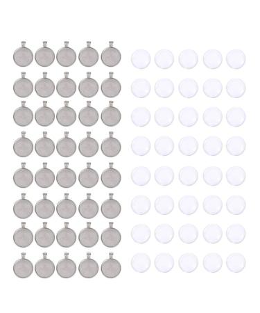 OBSEDE 80pcs Pendant Bezels and Clear Cabochon Domes Set for Photo Pendant Resin Craft Jewelry Making  40pcs Silver Pendant Trays with 40pcs Transparent Glass Cabochons 1 inch/25mm Matching - Buy Online on GoSupps.com