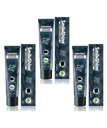 Whitening Toothpaste with Activated Charcoal Pack of 3