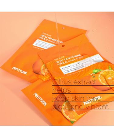 Buy PS.PRETTYSKIN Jeju Tangerine Vitamin C Facial Mask Sheet - Pack of 10 | Moisturizing Soothing Korean Skincare with Panthenol Adenosine & Niacinamide - International Shipping Available - Buy Online on GoSupps.com