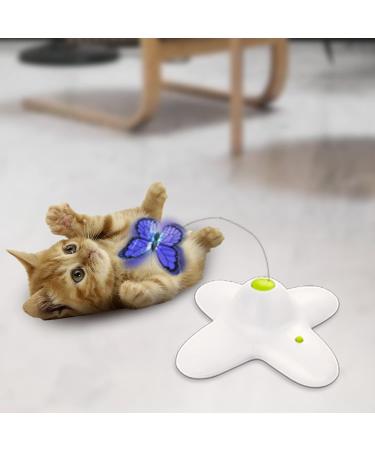 Interactive Butter-Fly Cat Toy with Rotating Flutter Bug and Replacements - For Indoor Cats by All For Paws - Buy Online on GoSupps.com