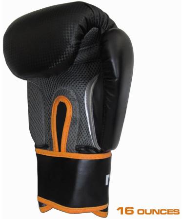 Meister Pro Boxing Gloves with Wrist Support - 16 oz (Pair) Black/Orange - Buy Online on GoSupps.com