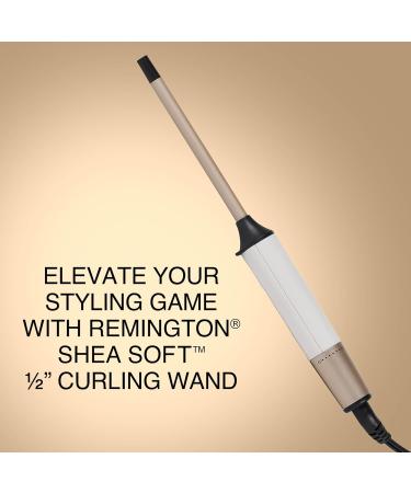 Remington Shea Soft 1/2 Curling Wand - Advanced Ceramic Curling Iron with Shea Oil 8 Heat Settings & Auto Shut-Off - Smooth Curls & Quick Heat Up - Buy Online on GoSupps.com