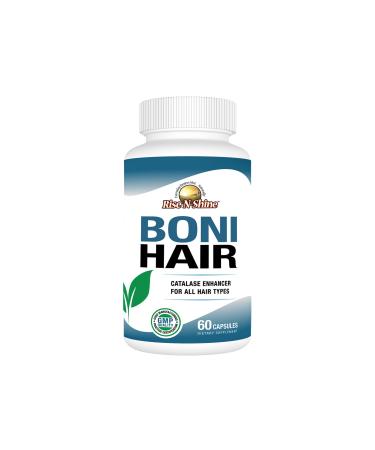Rise-N-Shine BoniHair Catalase Supplement for Vibrant Youthful Hair Support - 10 000 IU Catalase with Saw Palmetto Biotin Fo-Ti PABA - 60 Capsules