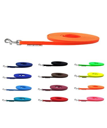 Towline biothane dog leash small dogs 9mm 3m / 5m / 10m / 15m dog leash Bothane (5m with hand loop neonorange) 5m with hand loop neonorange