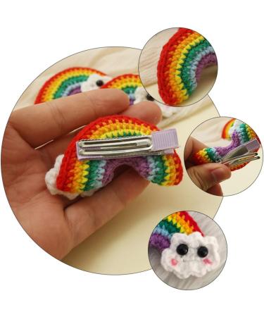 minkissy 3 Pairs Rainbow Barrettes Wool Yarn Hair Accessories Wool Felt Rainbow Charm Felt Rainbow Applique Hair Bow Hair Accessories for Kids Girl Hair Decor Props Alloy Cartoon Child - Buy Online on GoSupps.com