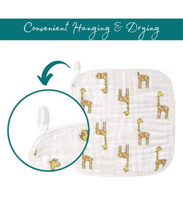 Organic Muslin Baby Washcloths - Pack of 10 - 100% Cotton Face Towels for Newborn and Adults | Large Size Reusable Infant Wipes - Gentle on Sensitive Skin | Includes Storage and Laundry Bags - Buy Online on GoSupps.com