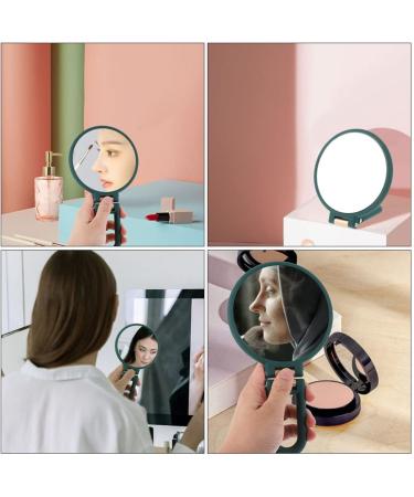 Lurrose Folding Handle Mirror Magnification Beauty Mirror Cosmetic Mirror Lip Balm Tubes Purse Mirror Standing Foldable Makeup Mirror Travel Desktop Princess Mirror Abs Woman Green - Buy Online on GoSupps.com