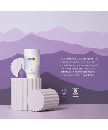Saalt Soft Menstrual Cup - Super Soft & Flexible - Mountain Iris Purple Regular - 12 Hour Wear - Tampon & Pad Alternative - Buy Online on GoSupps.com