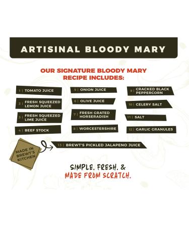 Brewt's Bloody Mary Mix 32 oz - Handcrafted Premium Blend | All Natural, Low Sodium & Preservative-Free | Brewt's Bloody Mary 32 Fl Oz (1 Pack) - Buy Online on GoSupps.com